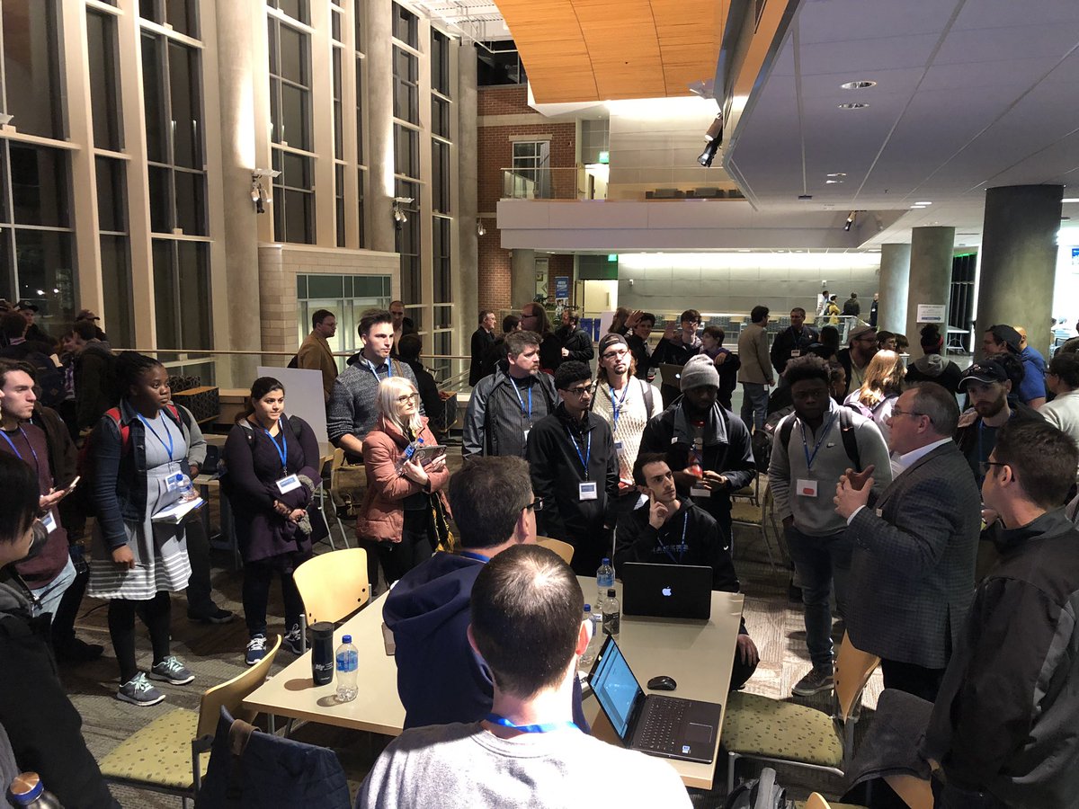 capigian's tweet photo. Great start to #hackmt. Our team has students from four schools and is analyzing data to help @SecondHarvestFB. @MTSU_DSI https://t.co/nPdnQUwcHf
