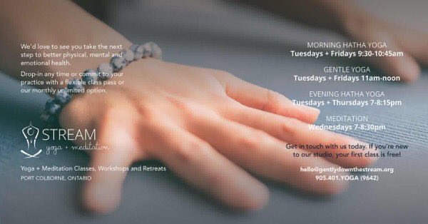 merenamedesign's tweet photo. Stream is a home-based yoga + meditation in studio Port Colborne.

We teach yoga, meditation and mindfulness practices.

We offer a safe and supportive environment.

We value building and sustaining a community of practitioners.

Visit us: https://t.co/Zkt1hOYIli https://t.co/qVh3jmVLil