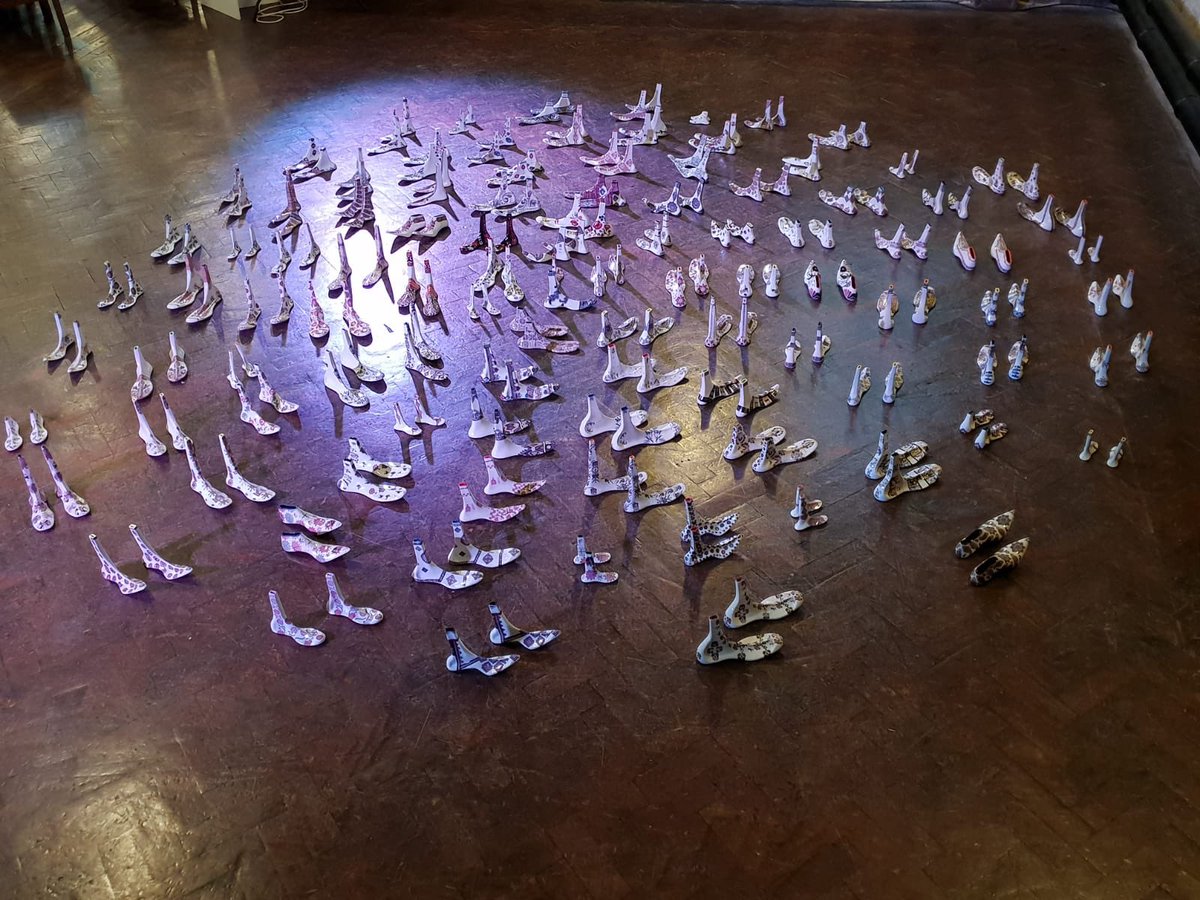 visitBradford's tweet photo. 100 pairs of slip cast porcelain feet - Eva Mileusnic: Counter-Flow @Bfdcathedral #Bradford https://t.co/4kIan5oPSM