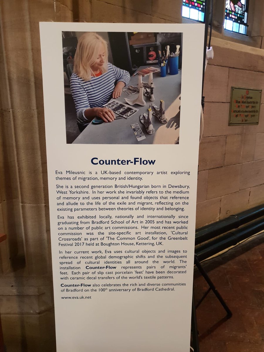 visitBradford's tweet photo. 100 pairs of slip cast porcelain feet - Eva Mileusnic: Counter-Flow @Bfdcathedral #Bradford https://t.co/4kIan5oPSM