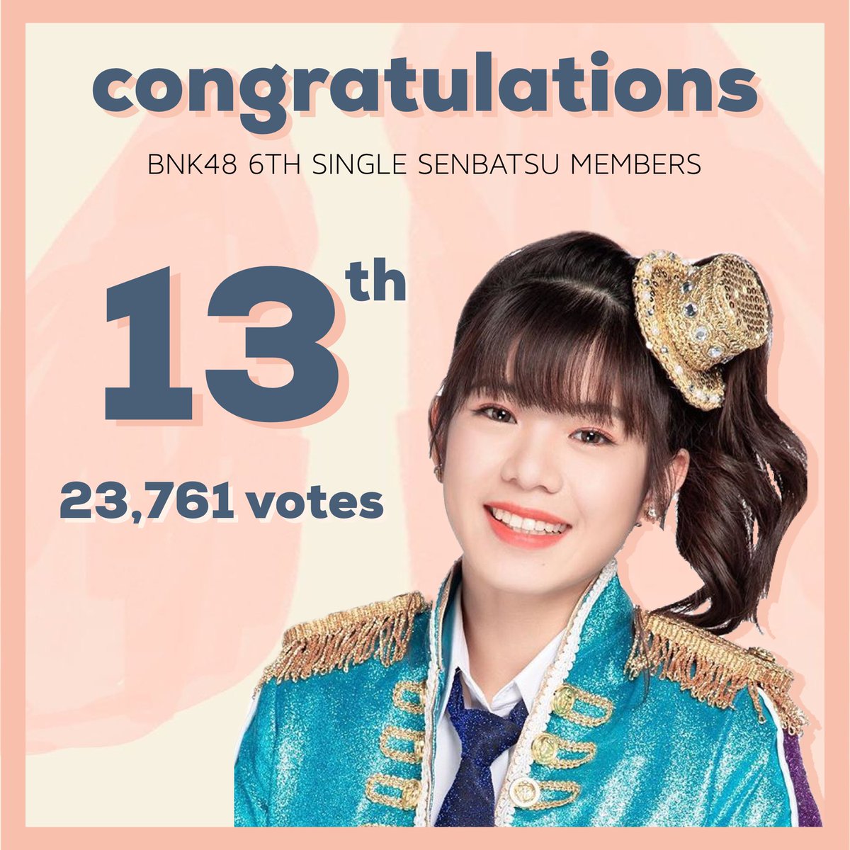 weechinki's tweet photo. Congratulations🎉
We're all so proud of you💖 #weebnk48 #bnk48 https://t.co/q5VCxJCRbO