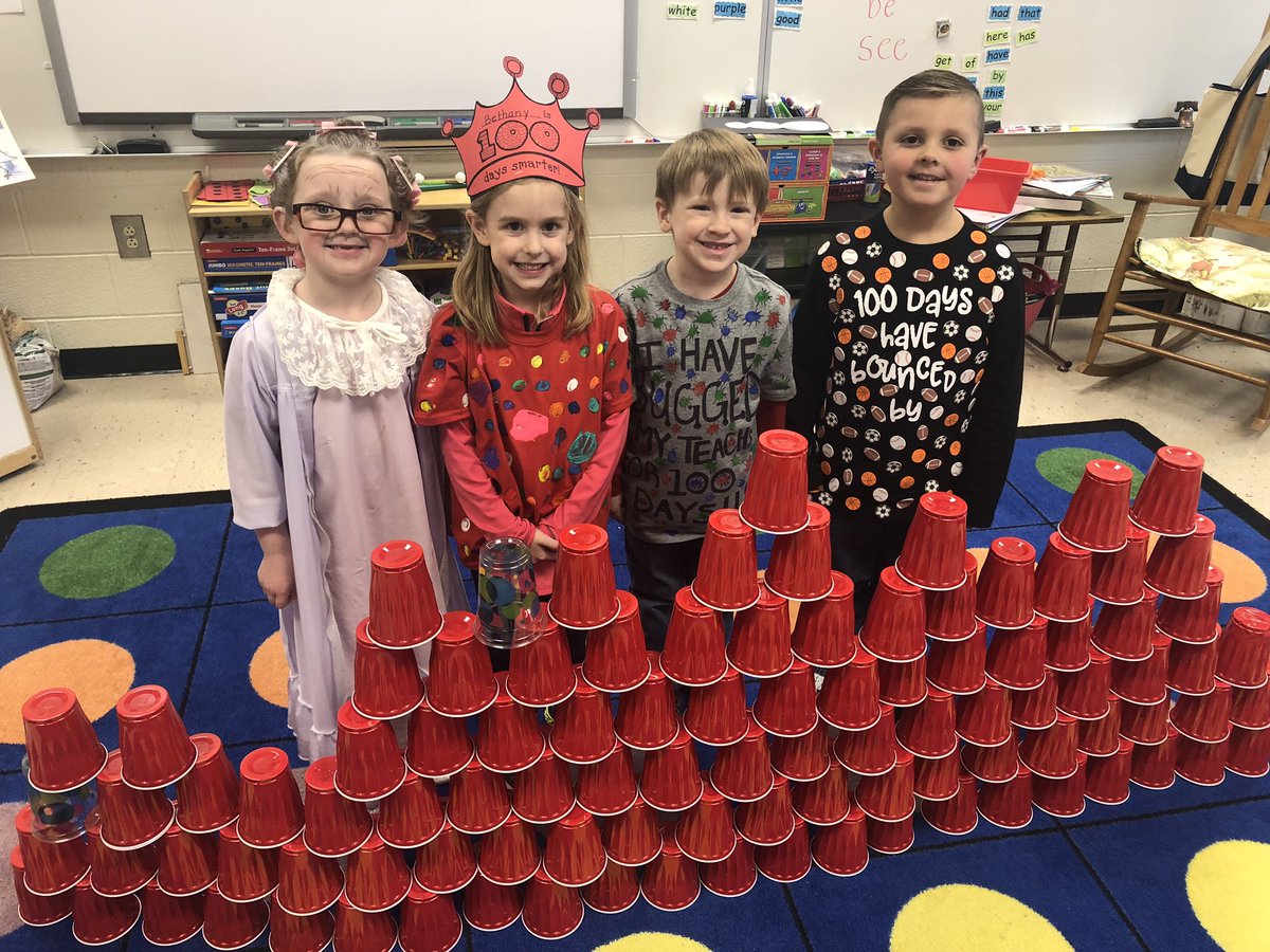 fowlerstacy8's tweet photo. 100 days of school, 100 years old, 100 cups, 100 pennies, 100 buttons, 100 bows, 100 laughs, and 100 times 100 blessed by these kiddos! https://t.co/vALyJJNEg9
