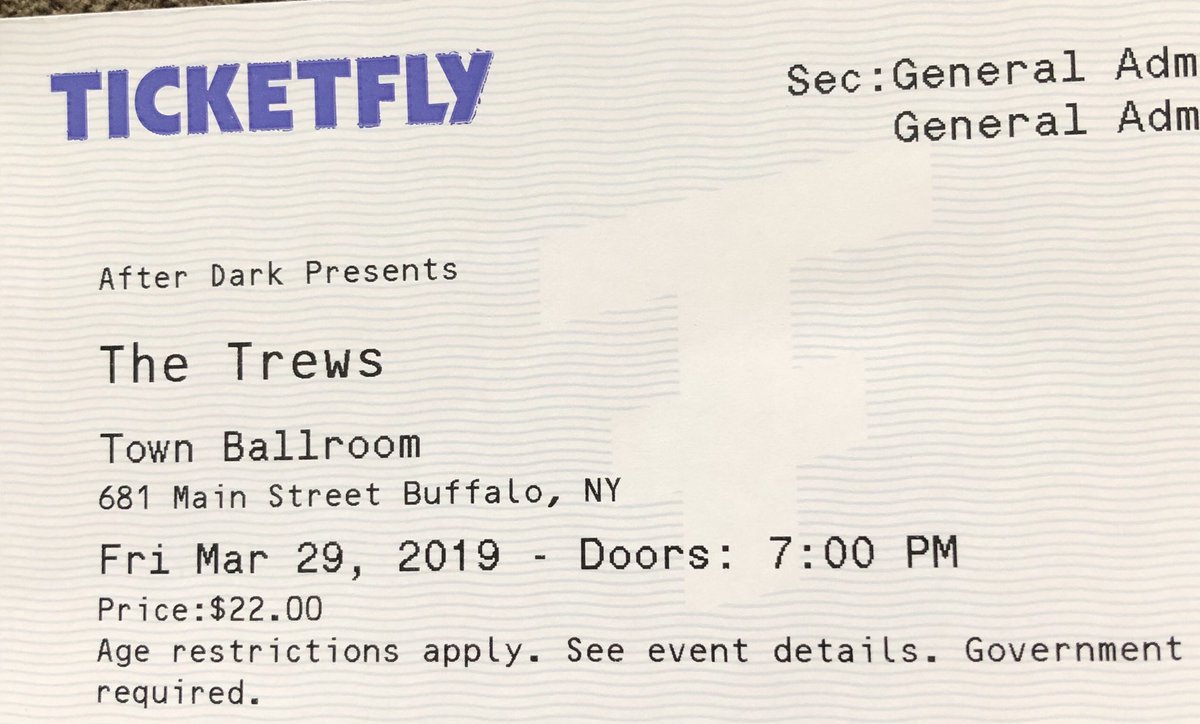 ConcertGuruBUF's tweet photo. @thetrews @redwantingblue Got my tickets to see @thetrews at Buffalo’s @townballroom March 29th 🎶👍🤘 https://t.co/S5TV3iFpah