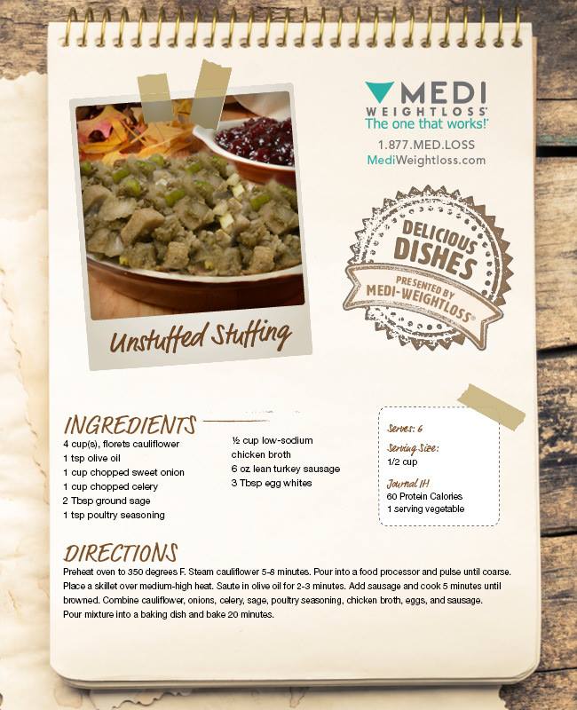 MediofRaleigh's tweet photo. Miss the holidays already? Our Unstuffed stuffing is just what you need. #MediWeightloss #DeliciousDishes #TheOneThatWorks #healthyrecipe #weightloss #eatright #health #fitness #recipe https://t.co/nKUFaPlfsS