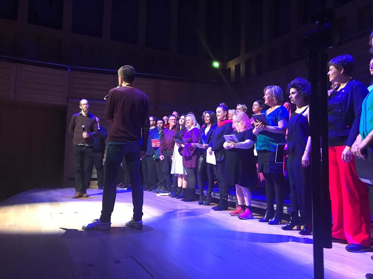 Maysplace's tweet photo. Yes! We did it again! Single Singers  from ten countries on stage at London A Cappella Festival after two rehearsals. Happy and  proud! 
@Londonacappella #singlesingers #lacf2019 https://t.co/D1kxn7YoGU
