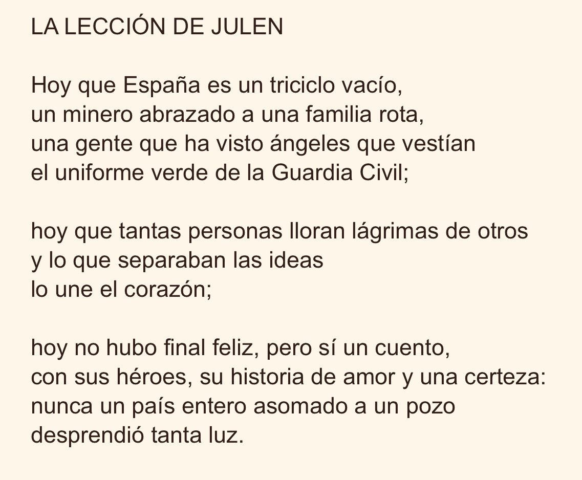 La lección de Julen...