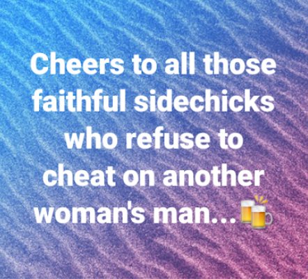 KiLleR650's tweet image. 😃 LOL..It's only the 26th day of the new year &amp;amp; some of the bs I've seen so far, maaaan listen. Some of u broads r being willfully dense on what ur resolution SHOULD be...LMAO. Go get ur own.......
#sidechick #cheers lol
True friends, #getyourhoe