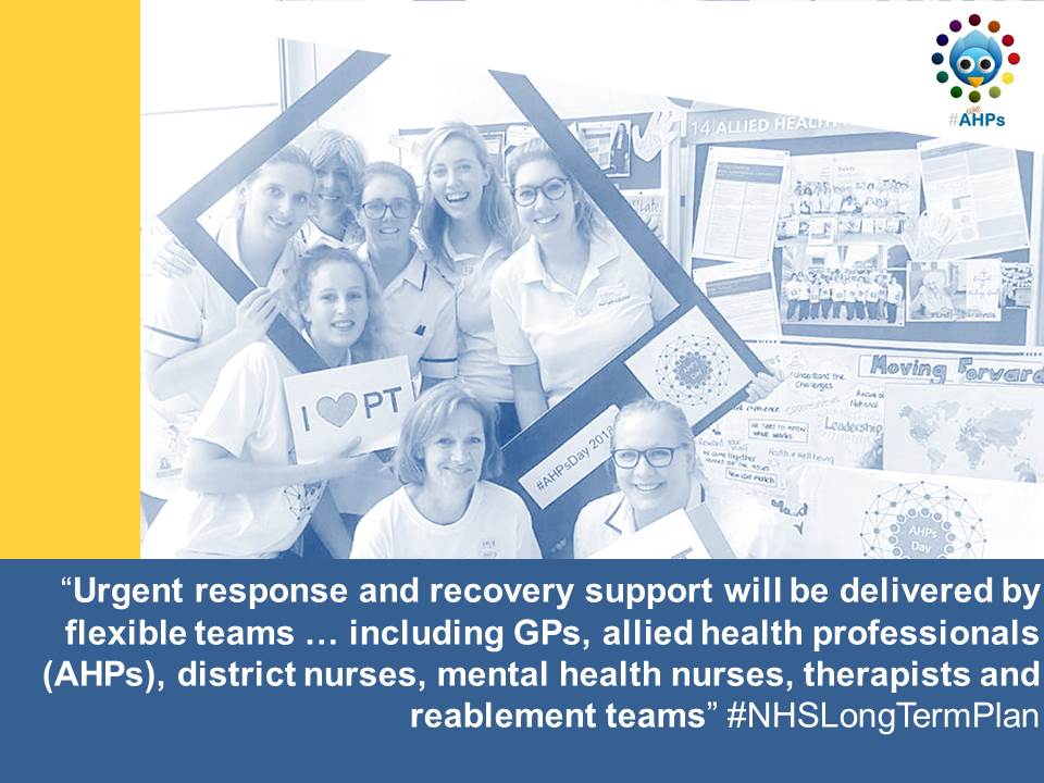 Joining our #WeAHPs tweetchat later this week? Keep an eye out for our top highlights for #AHPs from the #NHSLongTermPlan over the next few days 

Join us on Thursday: wecommunities.org/tweet-chats/ch…