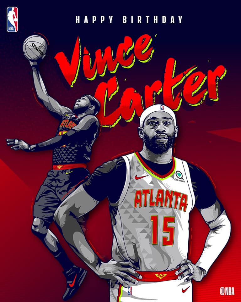 Join us in wishing Vince Carter of the Atlanta Hawks a HAPPY 42nd BIRTHDAY! 