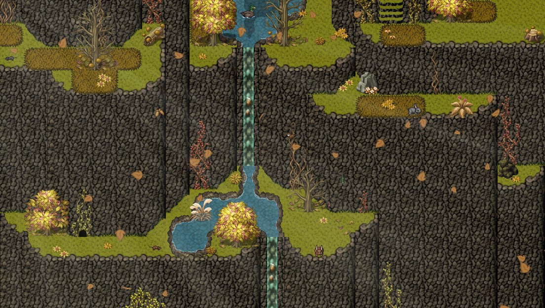 For #screenshotsaturday we'd like to share our progress on extending the map slightly. This way the camera never stops moving with the player - only natural borders for the player in the game! #gamedev #indiedev #rpgmaker