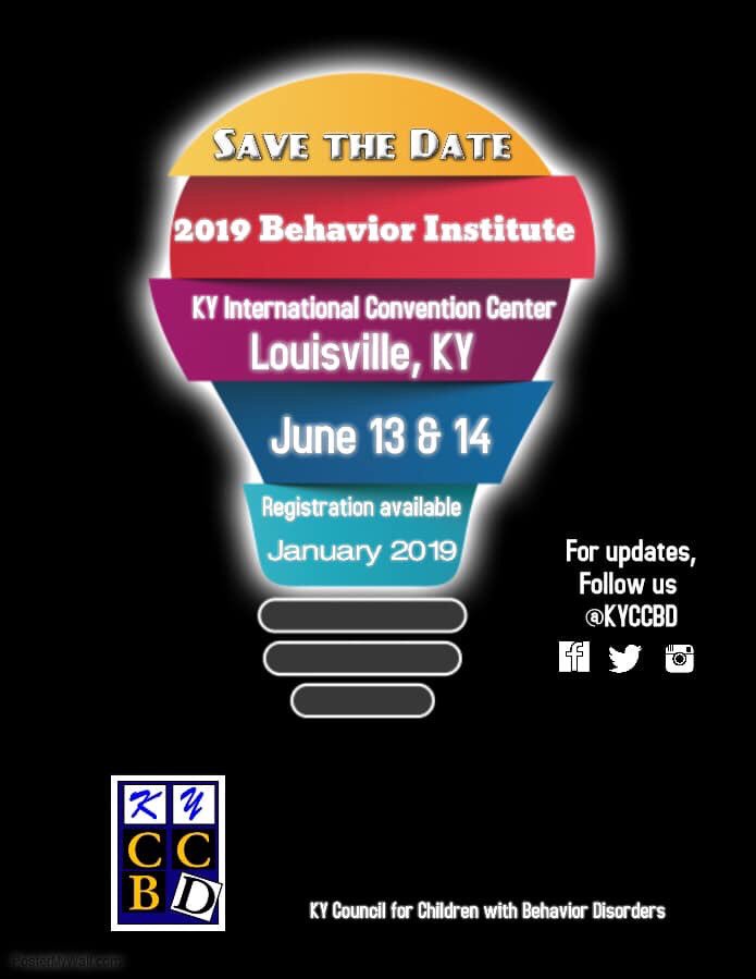 KyCECMembership's tweet photo. Hey Kentucky! Register for our #kyccbd Behavior Institute! https://t.co/2LHMwL6oad