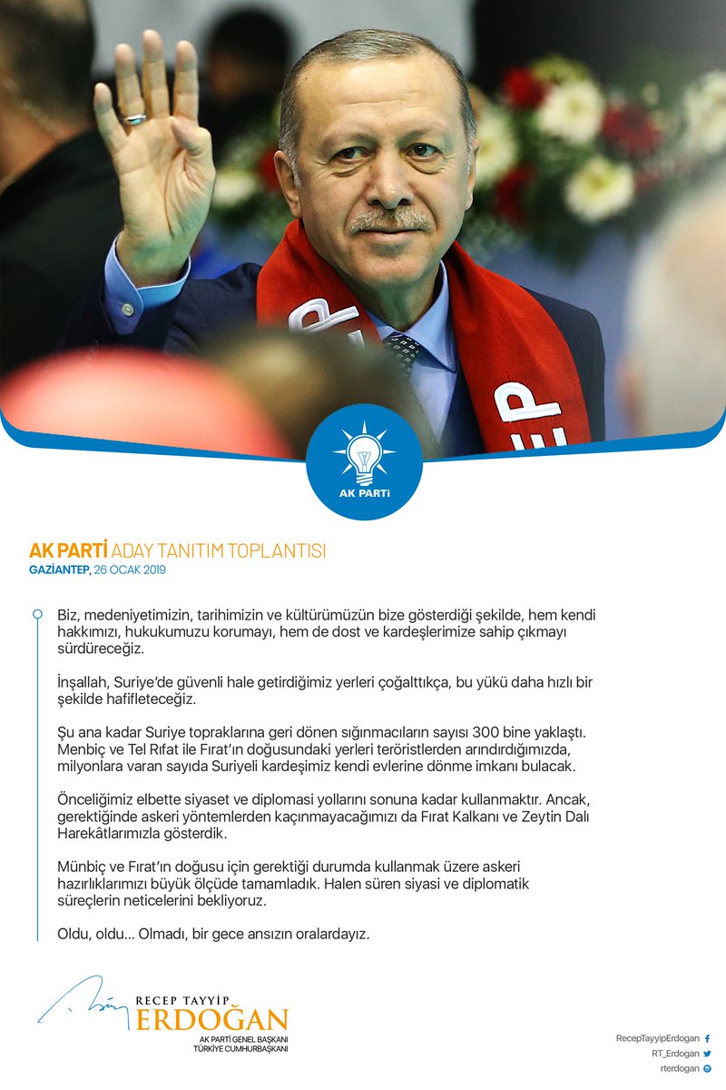 Suriye'de önceliğimiz elbette siyaset ve diplomasi yollarını sonuna kadar kullanmaktır. Ancak gerektiğinde askeri yöntemlerden kaçınmayız.