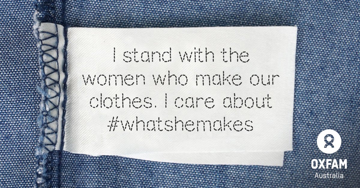 cvidalwallace's tweet photo. I care about how much the people who make our clothes are paid #whatshemakes https://t.co/cdLq3Hsam0 https://t.co/8P2t6dWDgY