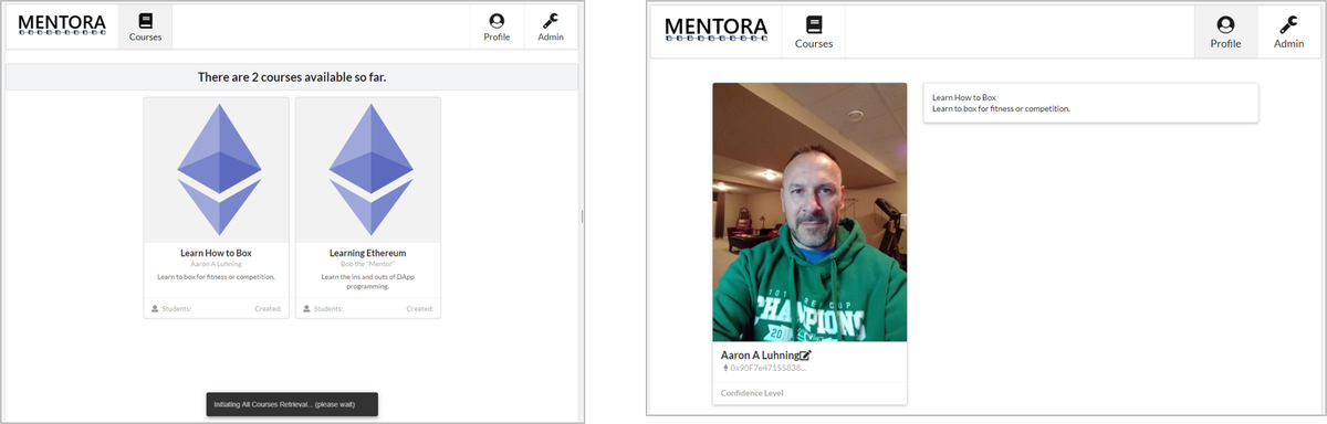 Just hit submit on my final project for the <a href="/ConsenSysAcad/">ConsensysAcademy.eth 🦇🔊🐼</a> Dev Prog. Proud to introduce Mentora -a decentralized market for mentorship -github.com/VitalPointAI/M… - still lots to do, but excited to see where I can take it. <a href="/3boxdb/">3Box</a> for profiles, IPFS, and Angular. Thanks <a href="/ConsenSys/">Consensys.eth</a>.