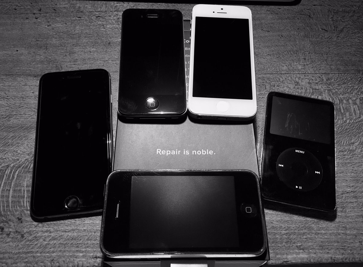 AdrianSoldati's tweet photo. Thanks to @iFixit, providing spare parts for almost every device and easy reparation guides, I was able to replace broken screens and old batteries of previous iPhone and iPod models. Consider giving your old devices a second life. #RepairIsNoble #ReUse #CircularEconomy https://t.co/JjYZuDA3qU