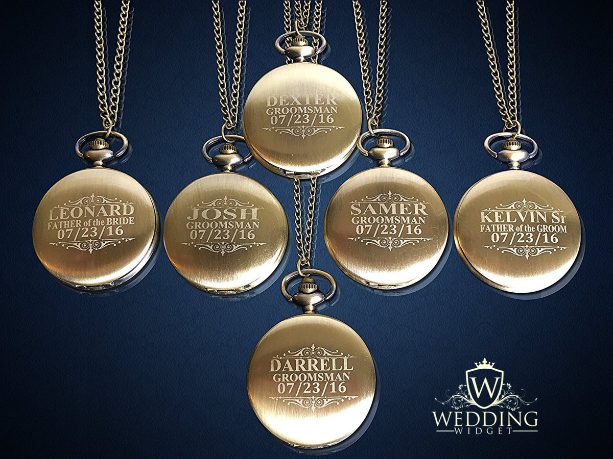 WeddingWidget's tweet photo. 7 Personalized Pocket Watches - Groomsman engraved gift - Couples gifts - Wedding set - Best Man - Man of Honor gift - Personalized gifts https://t.co/RZsKKki4Fg #mensweddinggift #groomsmengift #giftsforhim #bestmangift #bridesmaidgift #groomsmengifts https://t.co/fLIdbvDefT