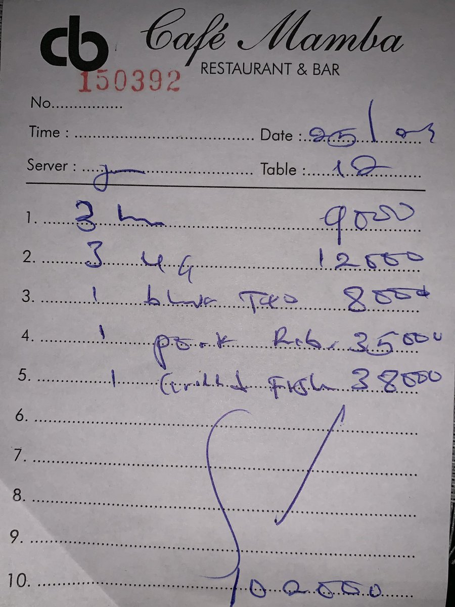 musonso's tweet photo. @Cafe_Mamba Something does look right with this bill. It was replaced with an electronic bill when I insisted on paying by card. https://t.co/XZEcc6SU0B