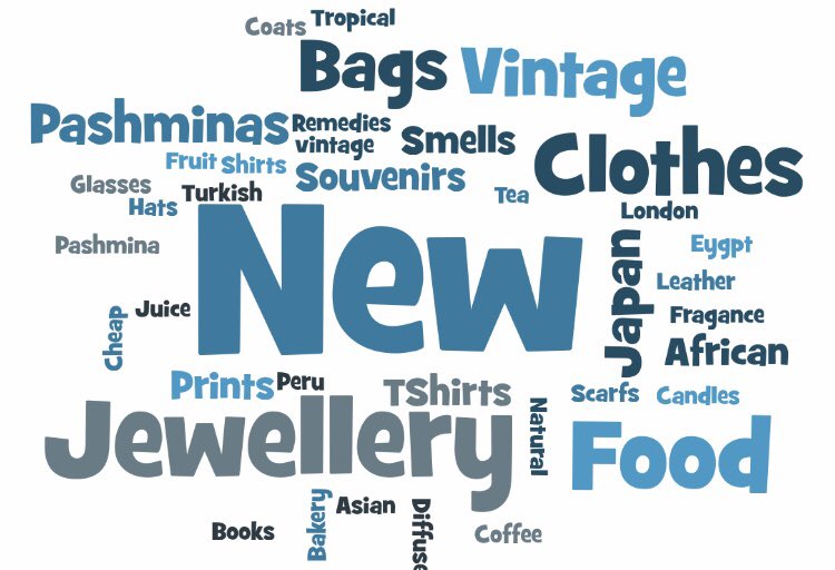 kate_stockings's tweet photo. Investigating with @QMULGeography: What is being sold on the stalls in Spitalfields Market? What does this tell us about who is visiting &amp; whose needs are being met? Fieldwork data presentation on the move! A Wordle as we walked using the @wordsaladapp 📝📱 https://t.co/WDWPXpGkk4
