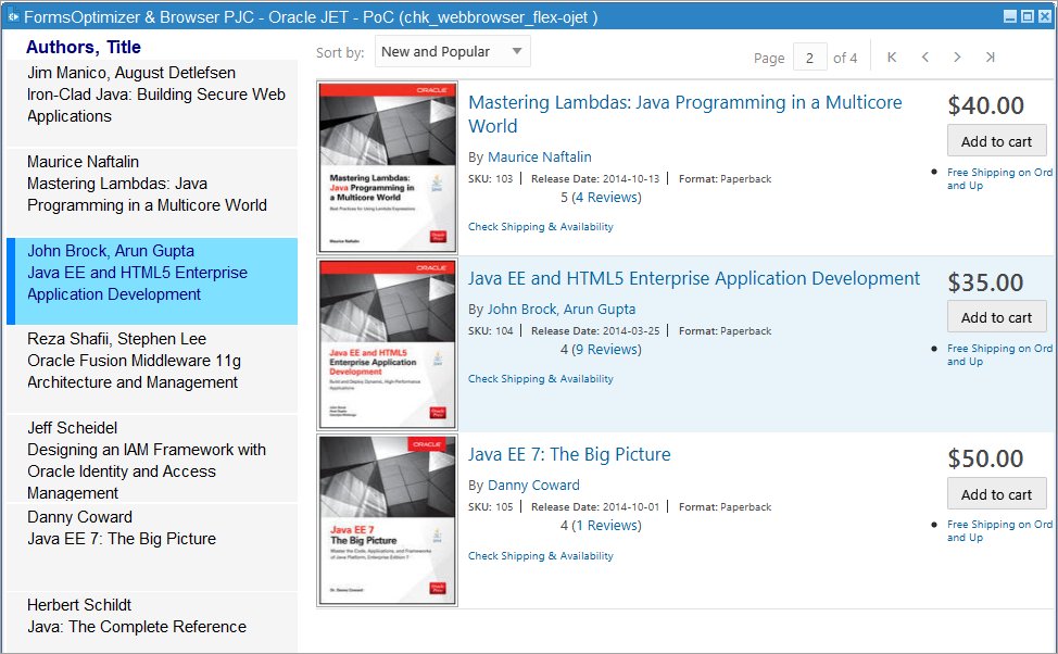 FriedholdMatz's tweet photo. Integration of #OracleJET books demo in #OracleForms:
• books demo embedded in #FormsOptimizer WebView
• book selection from #OracleJET to #OracleForms
• viewing detail book infos in #Oracleforms .
Low-code. https://t.co/kVeNBkbdcK