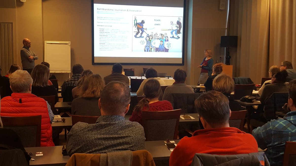 Terveiset Oulusta! .<a href="/PSSYfin/">PSSYfin</a> kutsui .<a href="/NooraKettunen/">Noora Kettunen</a> ja <a href="/MHautakangas/">Mikko Hautakangas</a> kertomaan sovittelujournalismista. Paljon keskustelua ja hyviä kysymyksiä! #sojo #Oulu #sovittelu #dialogi #Media