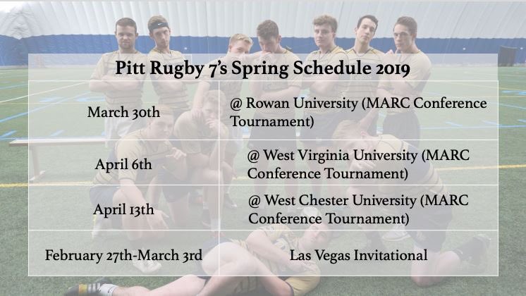 PittRugby's tweet photo. Presenting the 2019 Spring Rugby 7’s schedule. If you’re in the area, be sure to check this dynamic crew out. https://t.co/X4koHcu8DA