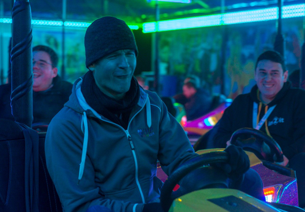 seldaek's tweet image. PHPBenelux round two of bumper cars tonight, here are a few shots from last night #phpbnl19