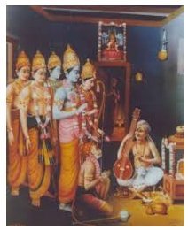 त्यागराज, 1 of the 3 founding fathers of the carnatic stream of the classical indic सङ्गीतसम्प्रदाय; born as a blessing to the भारद्वाज गोत्र in तिरुवारूर् , TN & named after its shiva of that great shrine; he grew up to be a musical genius & one of the most glorious रामभक्ताः