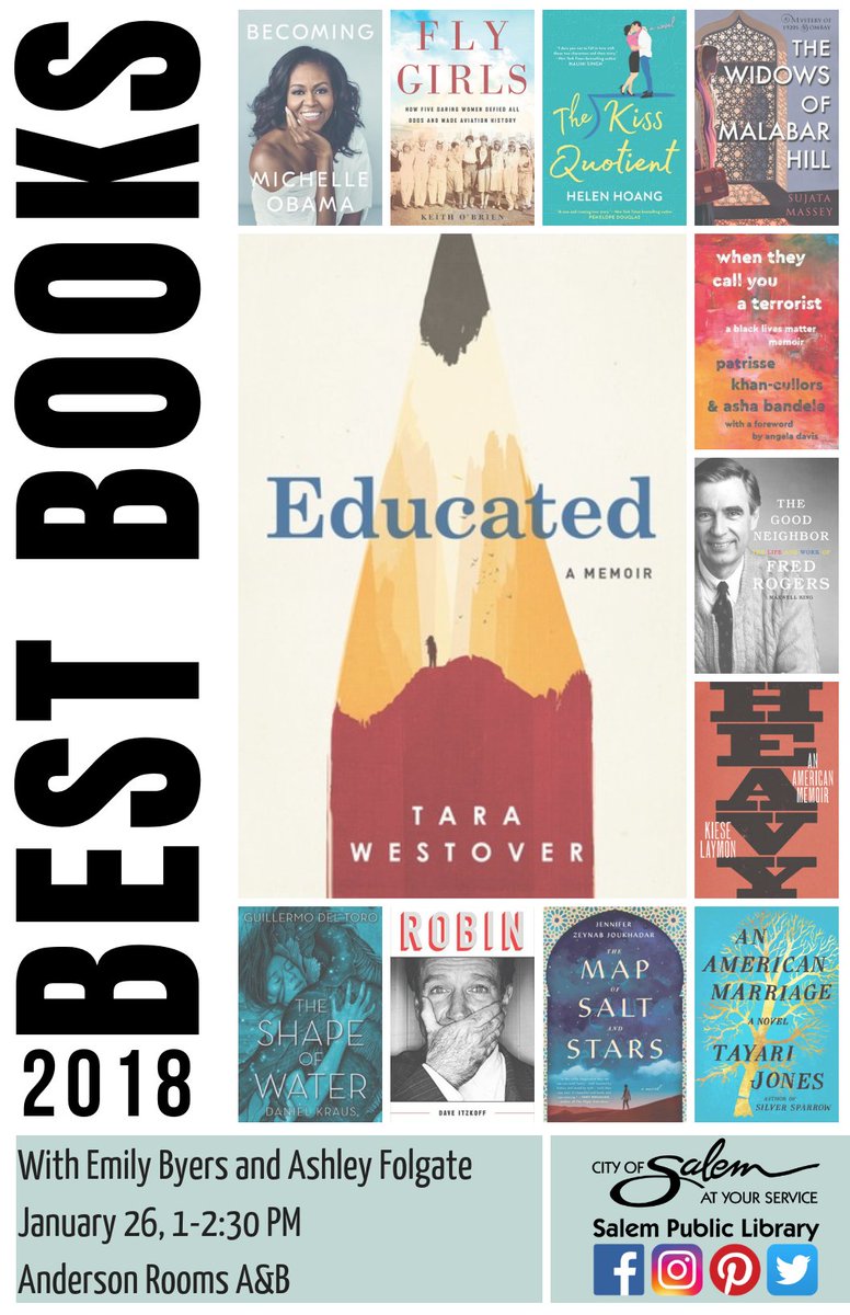SPLOregon's tweet photo. It’s time! 79 books. 90 minutes. One awesome afternoon for book lovers. It’s Best Books! This afternoon, 1-2:30 pm in the Anderson rooms at the Main Library. Join us! #salempl #bestbooksof2018 https://t.co/WgslMa5GRT