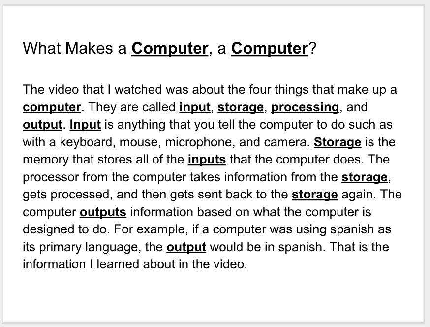 fs_compsci's tweet photo. Fowler Computer Science Students in Grades 6 to 8 are learning about how computers work using a video series from @code.org. They watch a short video and then write a summary using a word bank.
#MaynardLearns #FowlerLearns https://t.co/OH7XOn2gIO