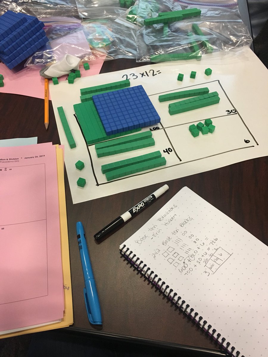 JGarzaEducation's tweet image. Skipping the concrete stage of learning is not an option! It is necessary! Multiplying &amp;amp;dividing with base ten blocks #r4Math #PisdMathChat