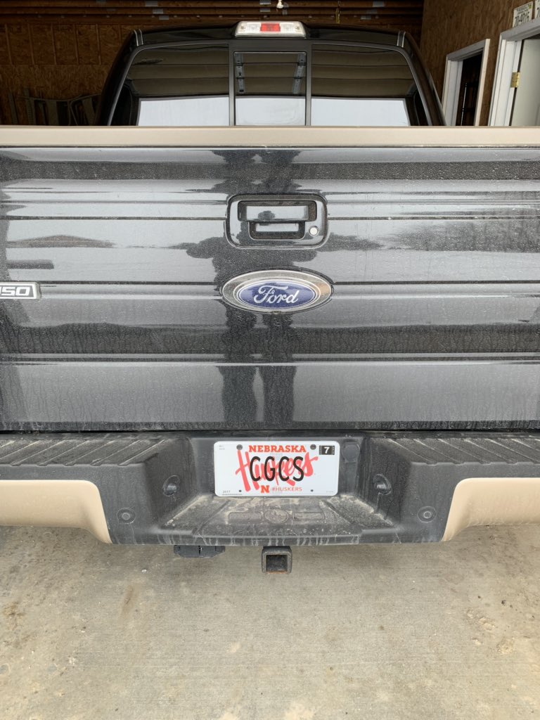 JonesyCGCS's tweet image. Pretty pumped about the new license plates my wife and kids got me for Christmas! #CGCS @GCSAA @NebraskaGCSA