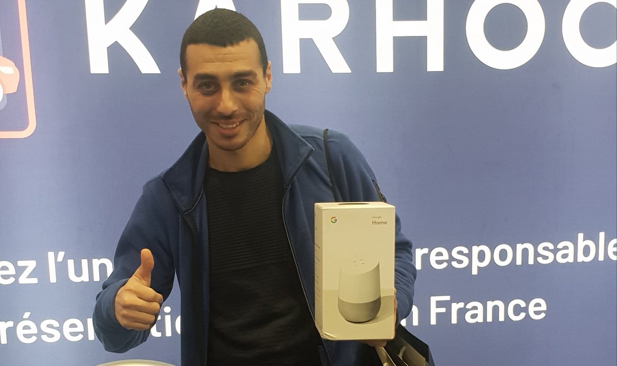 Well done to Mouloud Miaghzili winner of our Google home bluetooth speaker raffle prize <a href="/SalonDesTaxis/">SalonDesTaxis</a>