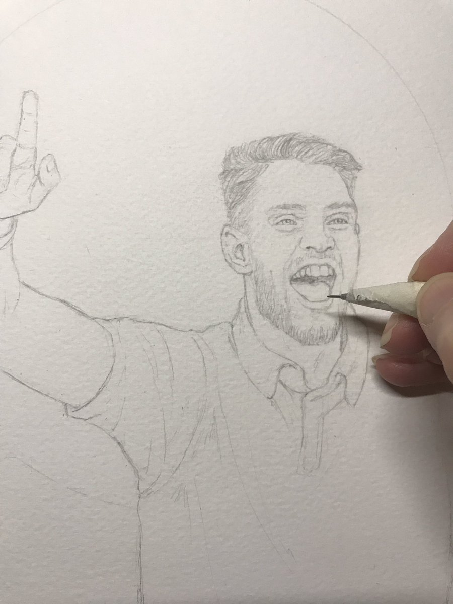 TheWisdenArtist's tweet photo. Ok cricket portrait no 570 coming up...almost ready to put first washes on! This is Jamie Porter, one of Wisden’s Five Cricketers of the Year for 2018...follow me for more updates @TheWisdenArtist https://t.co/xwFxe9dtEA