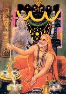 श्रीराघवेन्द्रतीर्थ-1 of the greatest माध्वसम्प्रदाय आचार्याः, पीठाधिपति of कुम्भकोणमठ. 1000s have been & are still being blessed from his वृन्दावन at मन्त्रालय, KN. Glory of गौतम गोत्र, an ocean of compassion & erudition, master of the वीणा, one believed to be प्रह्लाद himself.