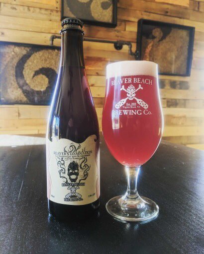 Today!
Reaver's Damnation (7.9% ABV) - sour blonde refermented w/ boysenberries in oak barrels, all in the presence of our native culture of wild microflora. Refreshingly tart w/ a blast🚀 of starburst-like fruit character in every sip.

On draft and in 500ml bottles to go. ☠️🍻