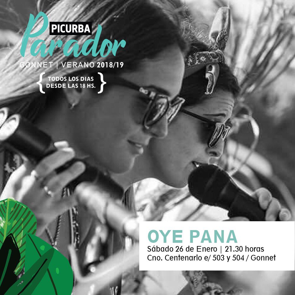 Hoy en #PicurbaParador 🔥 Oye Pana 🔥 ¡Show en vivo! 🎹

Te esperamos en camino centenario e/ 503 y 504 😃 Desde las 18 hs 👌🏻

#PicurbaParador #MusicaEnVivo #Picnic