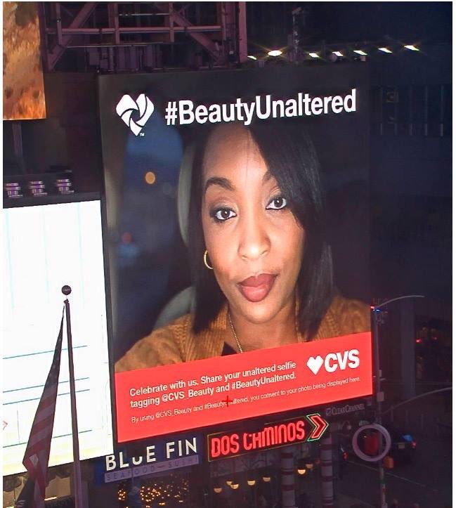 jacantalk's tweet photo. Well this is cool! Thanks @cvspharmacy for putting my face on your Billboard in Times Square! #BeautyUnaltered #nofilter #justaflash I love their new campaign! https://t.co/IHWwdzj9jR