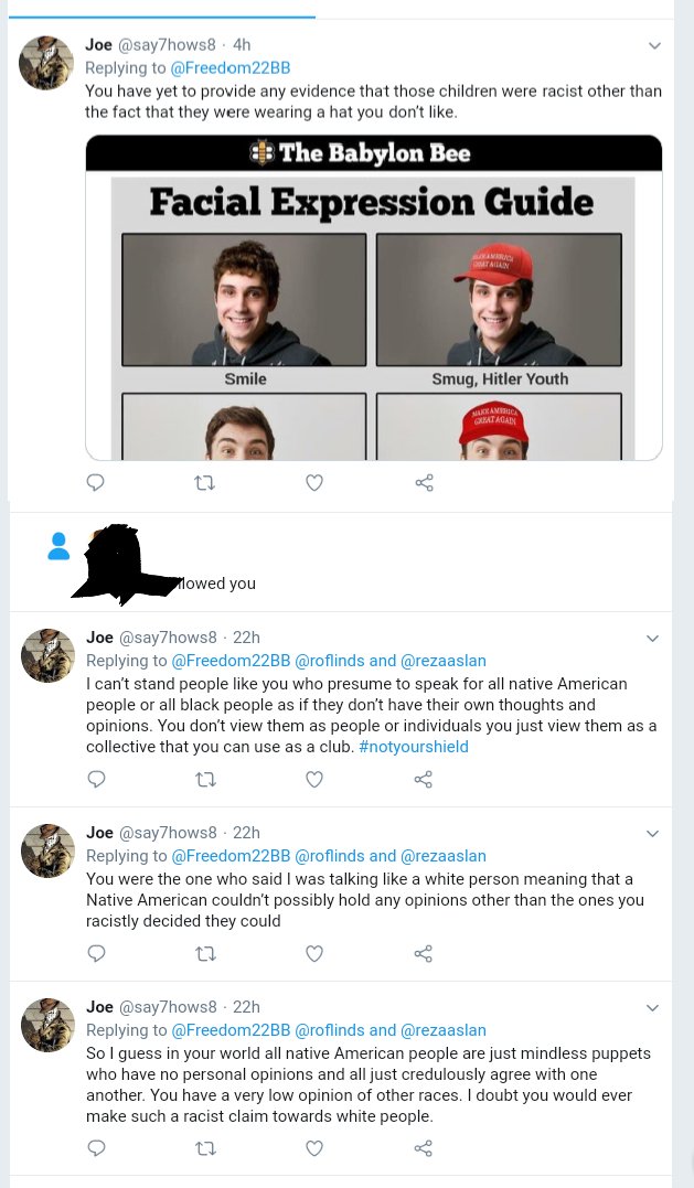 What happens when you tell a male that you're done conversing with his Covington MAGA-supporting ass? This.