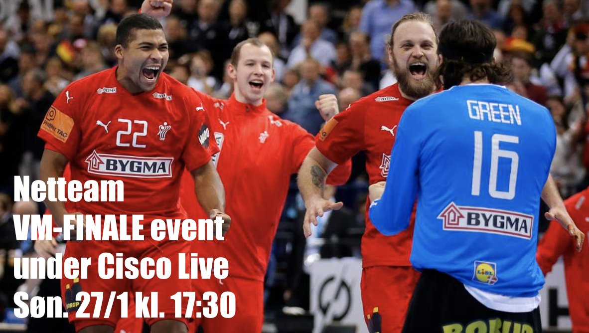 NetteamDanmark's tweet photo. VI STØTTER DE DANSKE HÅNDBOLDDRENGE! 🇩🇰
Kig forbi vores event under Cisco Live i Barcelona ifm. VM-finalen Danmark - Norge. Hér har vi nemlig arrangeret storskærmsevent på vores hotel hvor vi giver øl og snacks. Se mere hér: https://t.co/7XONXEMnVx
#NetteamCL19 #CLEUR #CiscoLive https://t.co/JI8KItFYwc