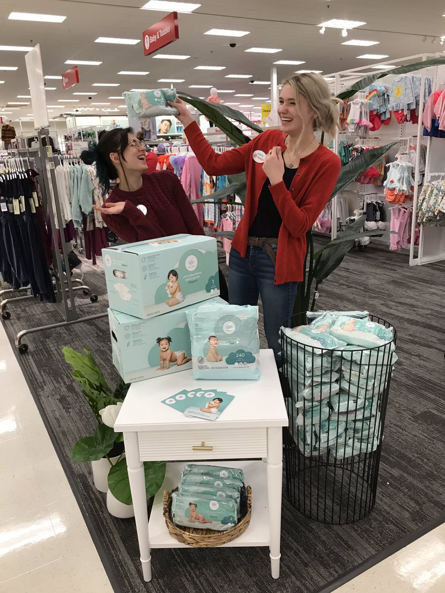 Fighting over who gets to help our guests with the new Cloud Island diapers!