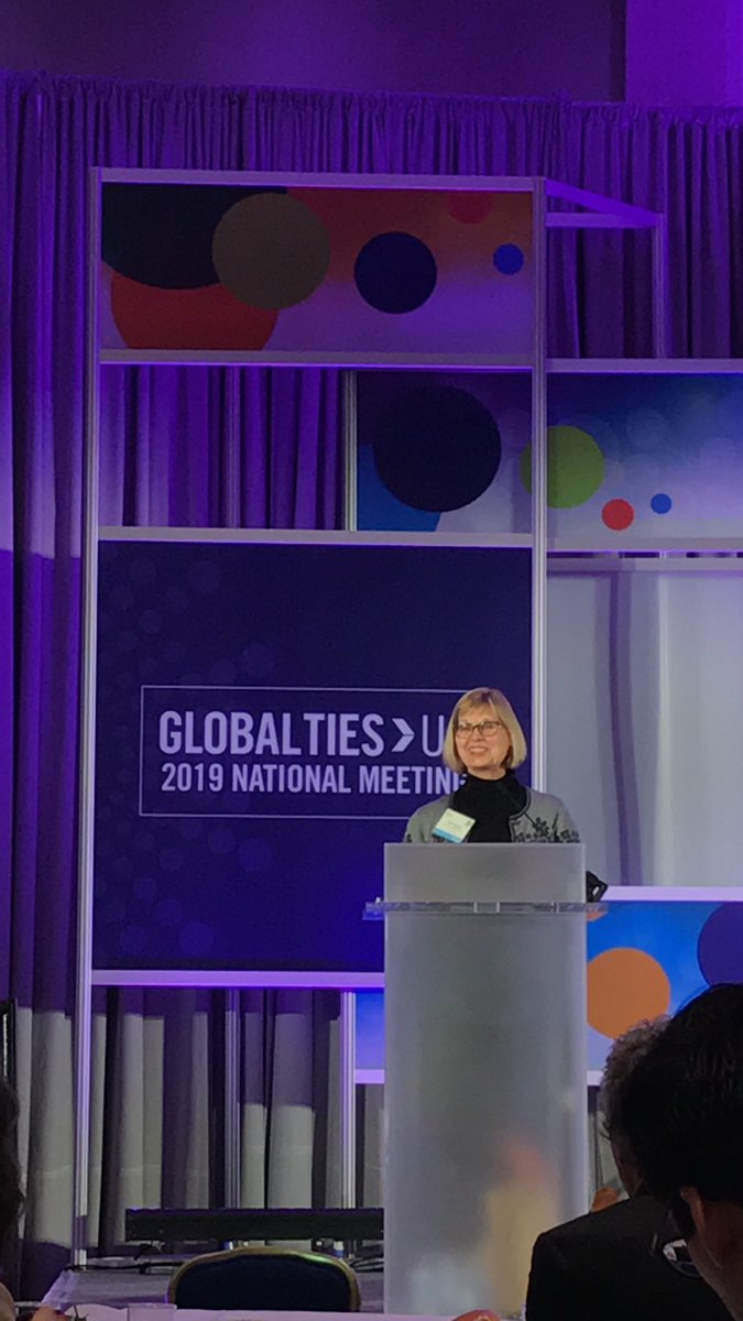 GlobalMinnesota's tweet photo. We appreciate all of your hard work Carol Engebretson Byrne! Thank you @GlobalTiesUS for honoring her at #GlobalTies2019, her impact on our organization and our community is immeasurable. #ExchangeEffect https://t.co/i388PPahFg