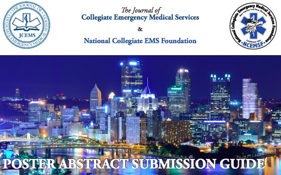 February 1st abstract submission deadline for the Academic Poster Session is approaching.

Abstracts may describe novel programs, initiatives, and research. Email us at JCEMS@CollegeEMS.com for guidance on preparing and submitting an abstract.

collegeems.com/academic-poste…