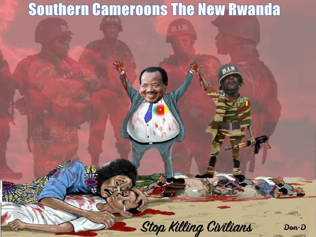 EstoppelP's tweet photo. @scinga2017 @SecPompeo @AsstSecStateAF @USUN @Jeremy_Hunt @hbaldwin @KarenPierceUN @UKUN_NewYork @UKinCameroon @USEmbYaounde @UKHouseofLords @HouseofCommons @eu_eeas @JunckerEU @RepAnthonyBrown @RepKarenBass @SenatorMenendez The evil Republique of cameroUn must be punished. This nation has disobeyed all international laws as seen in the way they went into Nigeria & with the complicity of the Nigeria gov't, illegally kiddnapped refugee Ambazonian leaders & brought to their bonkers. #notocolonization!. https://t.co/uQJze4c2ca