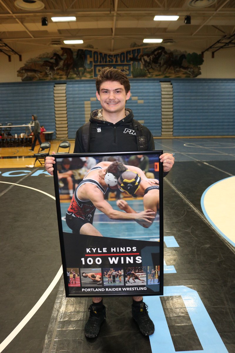portland_beacon's tweet photo. #Congratulations to Kyle Hinds for Joining the Raider #Wrestling ‘Century Club’ as Team Takes 1st at Comstock | #Portland | #Michigan | #ThePortlandBeacon - https://t.co/l4nvNjYkCm #PHS #PortlandHighSchool #PortlandMichigan https://t.co/ATQWBRFWr7