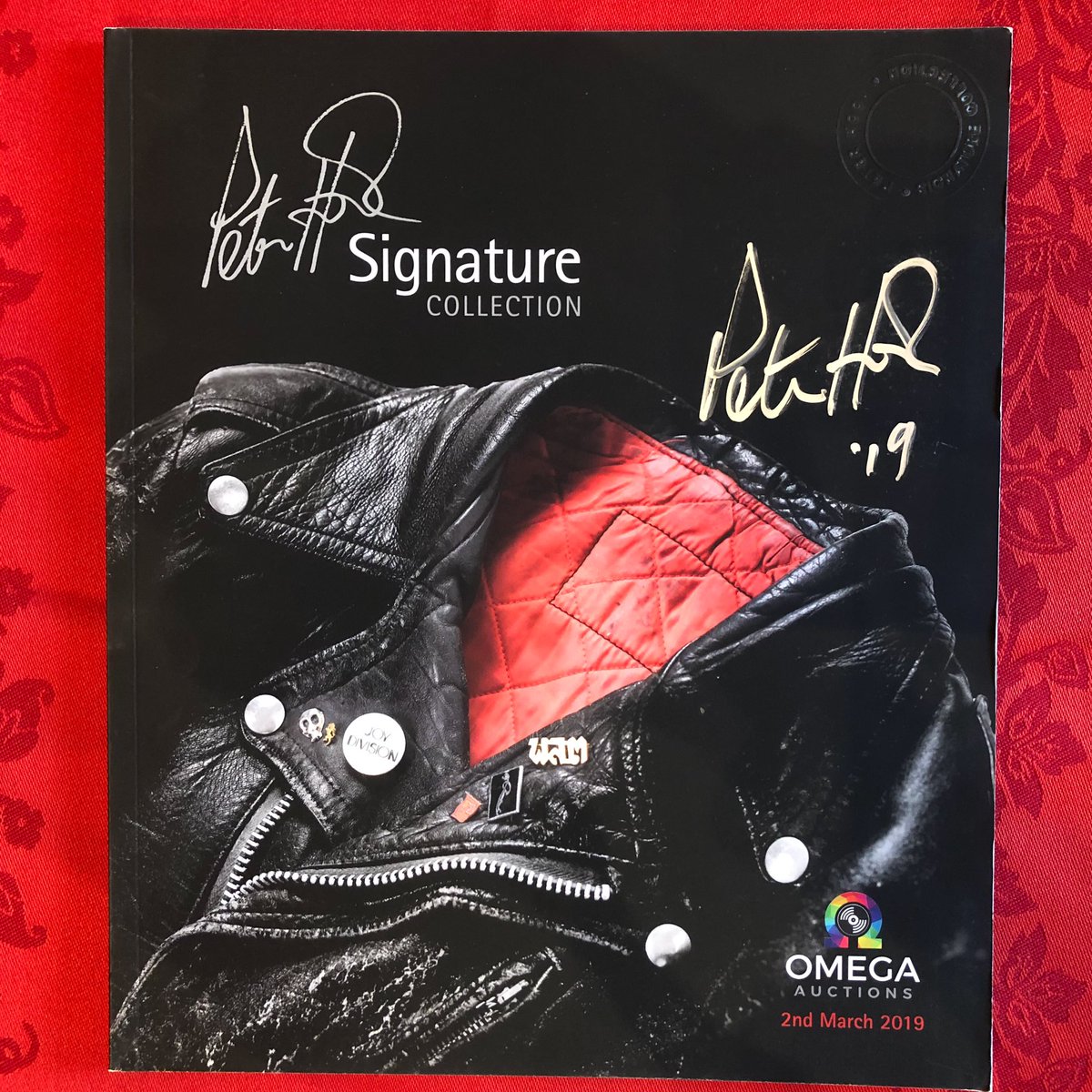 DrRock62's tweet photo. @peterhook autographed @OmegaAuctions March 2019 auction catalog! Amazing! Thanks to Hooky and Omega Auctions! #peterhook #hooky #omegaauctions #rockmemorabilia #manchester #joydivision #neworder https://t.co/dzvYUF0rUM