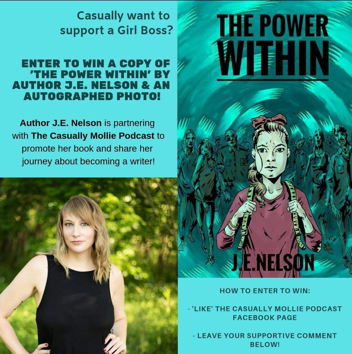 JackiNelson4's tweet photo. The beautiful, hilarious, super talented, Mollie asked me to be a guest on her #podcast The Casually Mollie. Make sure to follow to watch the adorably awkward Jackie show, it will be a good time! I am excited! ❤#indieauthor #autism #zombies #amauthor #thepowerwithin https://t.co/BcPtfYkisN