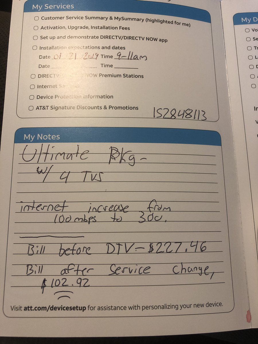 jennstepp's tweet photo. When you get talked into switching from one service to the next and @ATT  promises to save you money and get you up graded services. Nope didn’t happen @ATT , and now I have spent over 3 hours trying to take care of this...🤦🏻‍♀️ https://t.co/f7l6bHZK9H