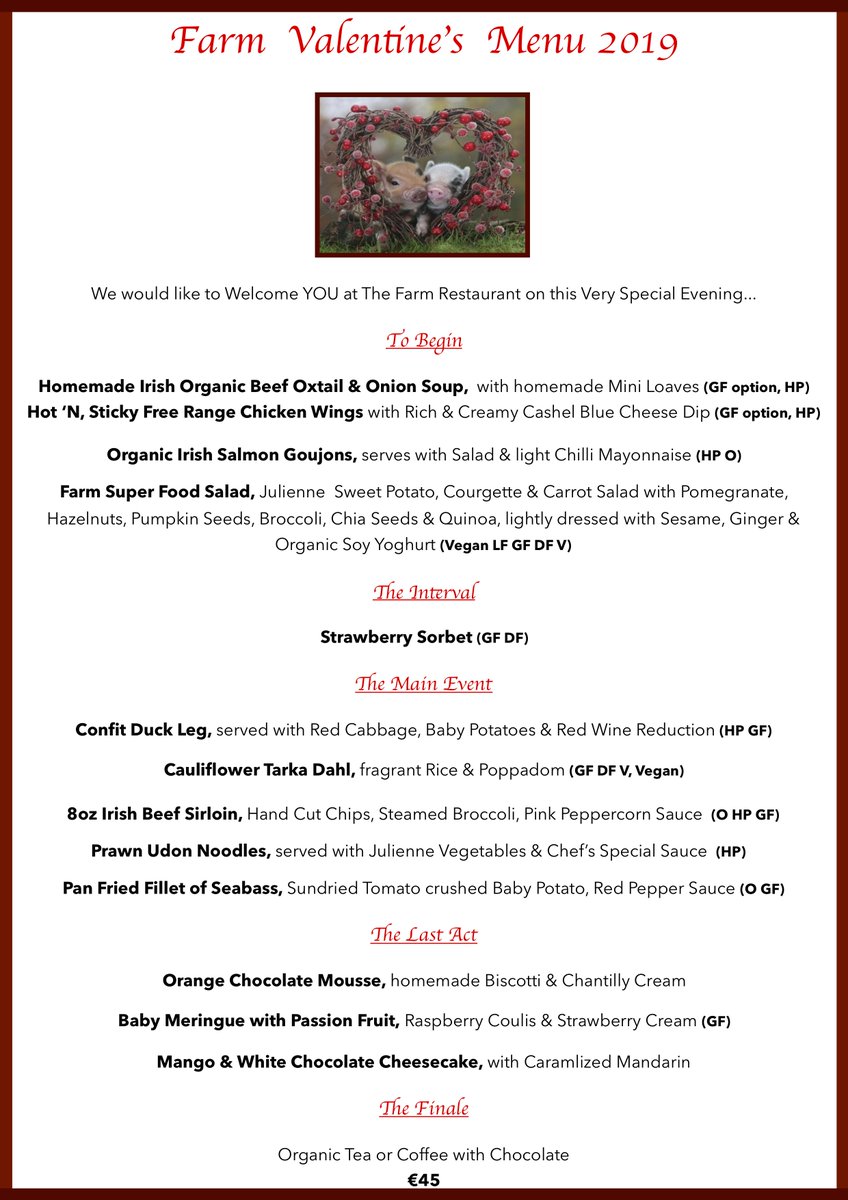 Celebrate #ValentinesDay at The Farm Restaurant, where we have the perfect menu and ambience for you and yours. For reservations 📞01 671 86 54, email 📩 hello@thefarmfood.ie, or visit us online: goo.gl/JGsQft #Farm #Restaurant #DawsonSt #Dublin #Valentines #LoveDublin