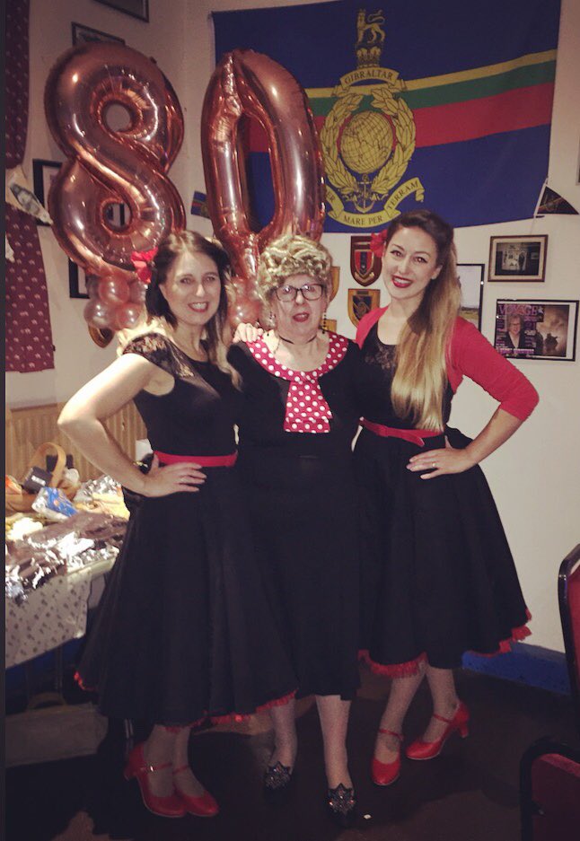 Were in Dartford this evening celebrating a very special birthday with the lovely Heather- our honorary third member for the night! 

She certainly looks the part!
#vintage #vocalharmony #gig #retro #revival