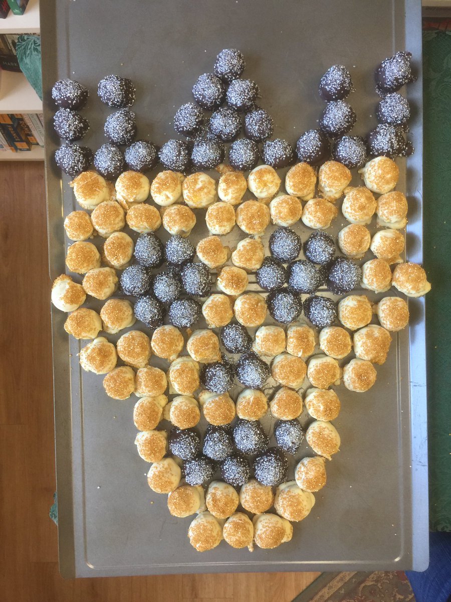 UMJuggernaut's tweet photo. #songofthedead #reignofthefallen launch party cake ball art isn’t quite as good as last year but an A for effort @SG_Marsh @PenguinTeen https://t.co/iBZYMCAl1P
